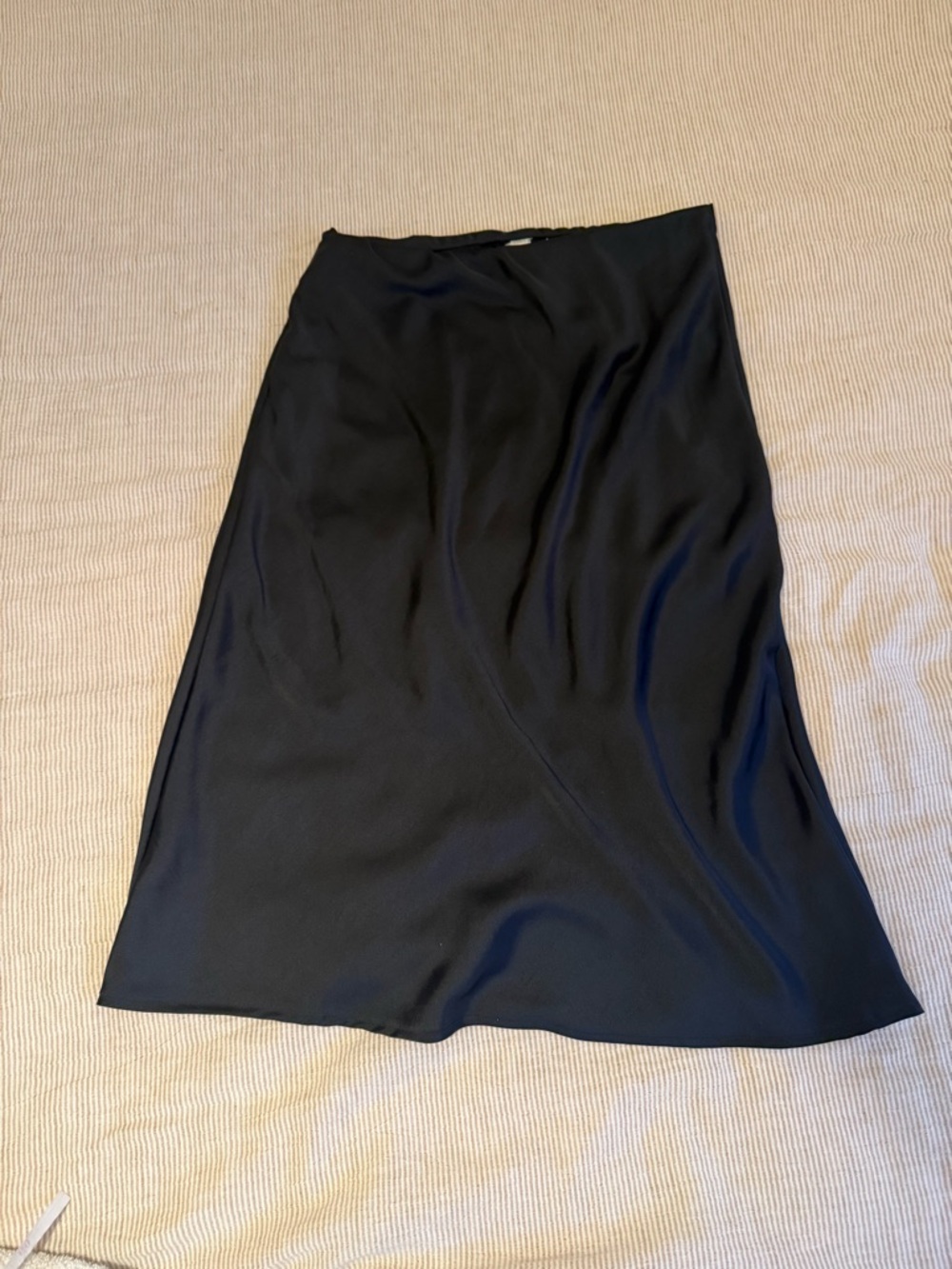 Black Satin Midi Skirt